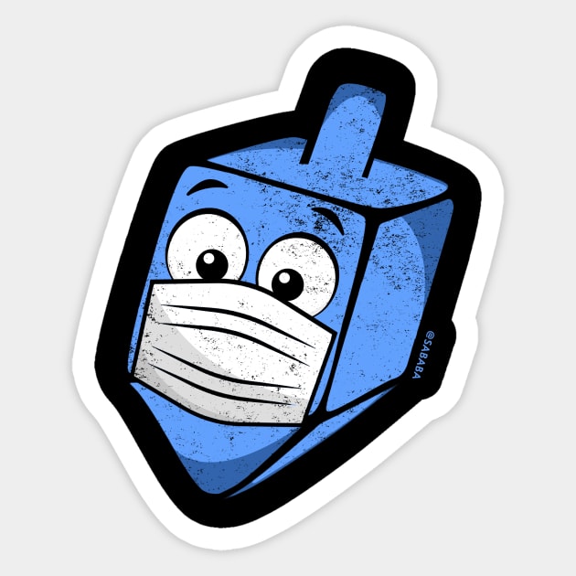 Hanukkah 2020 Dreidel Wearing Face Mask Sticker by sababa